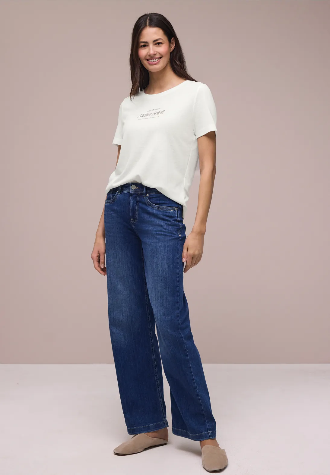 Street One Shirt mit Wording - Off White