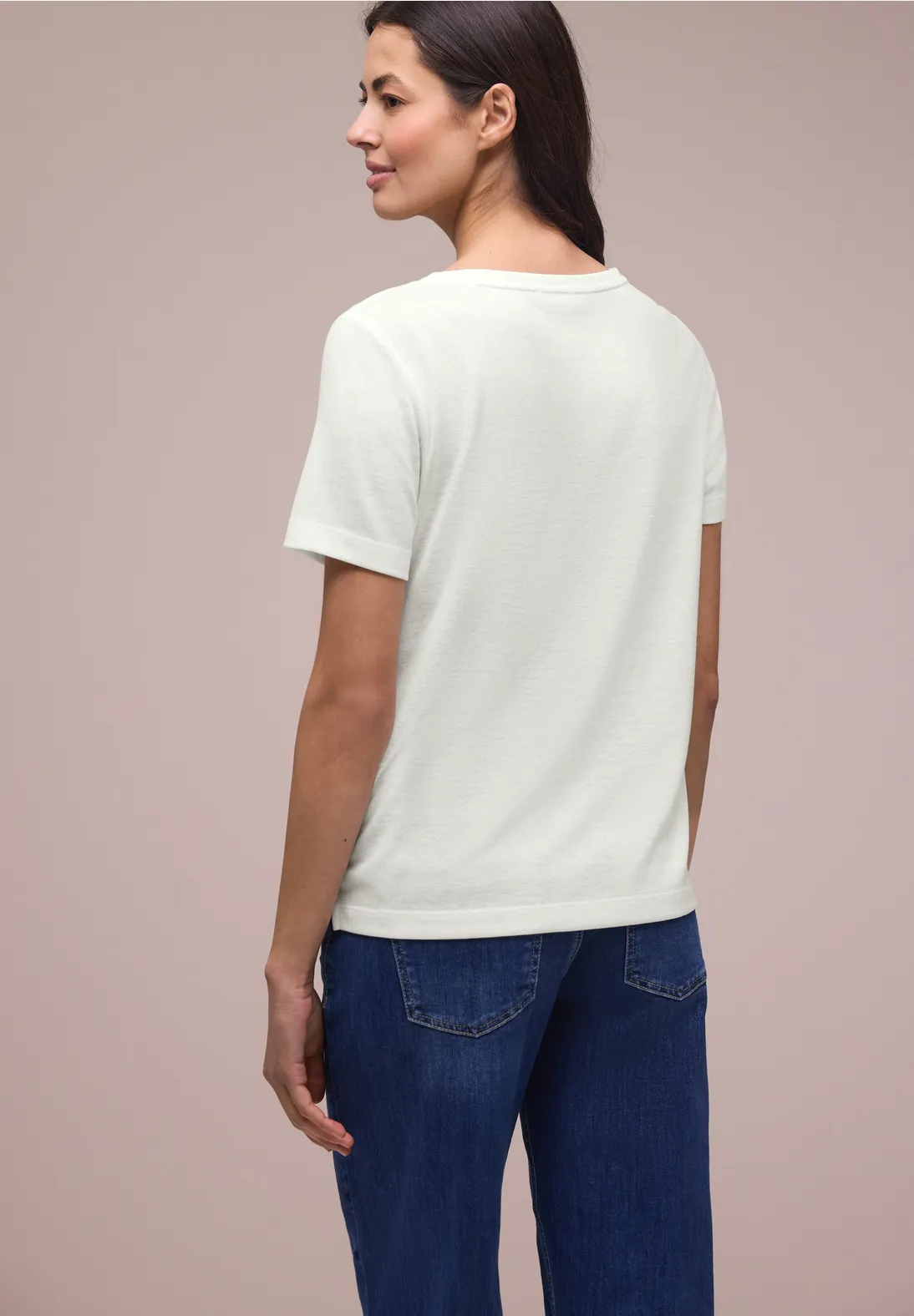 Street One Shirt with Text - Off White