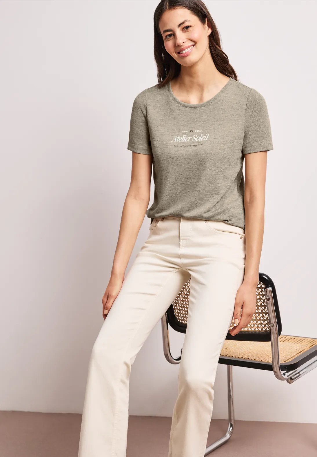 Street One Shirt with Text - Timeless Beige