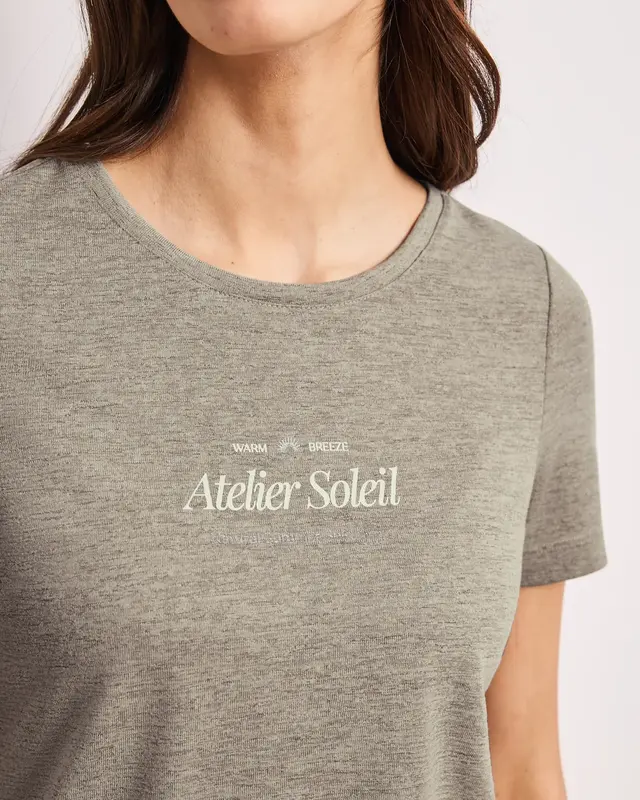 Street One Shirt met Tekst - Timeless Beige