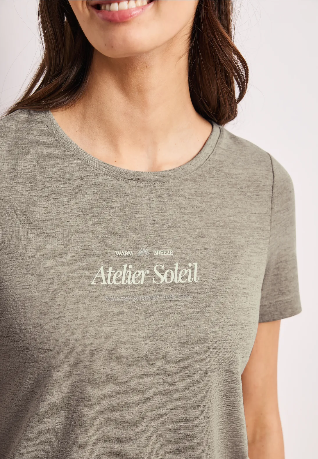 Street One Shirt mit Wording - Timeless Beige