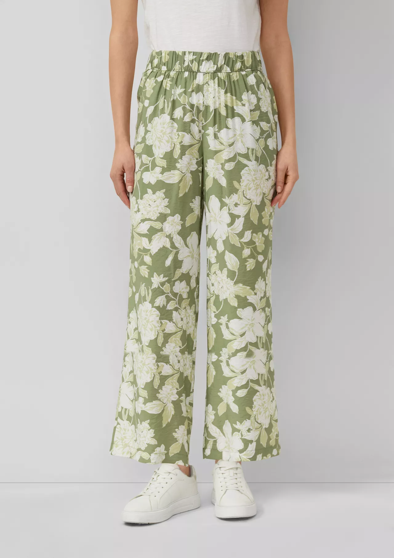 S. Oliver Culotte with Print - Olive Green