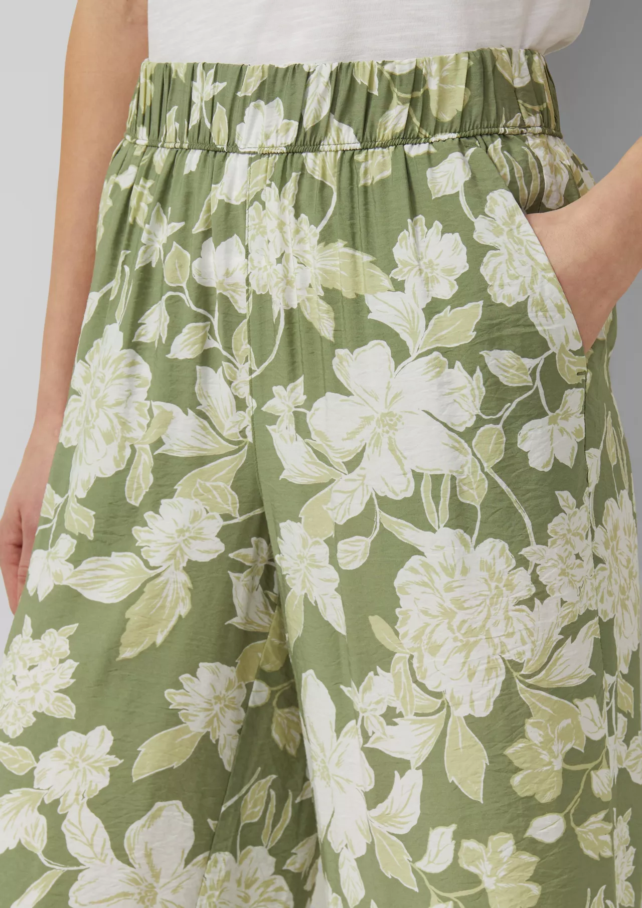 S. Oliver Culotte with Print - Olive Green