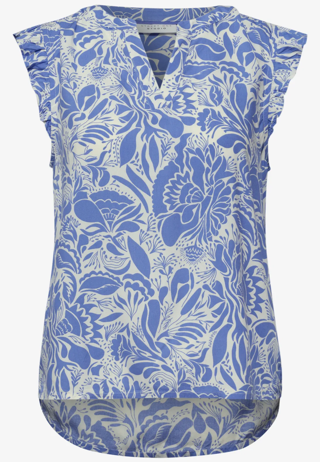 Street One Studio Blusentop mit Volants - Eventide Blue