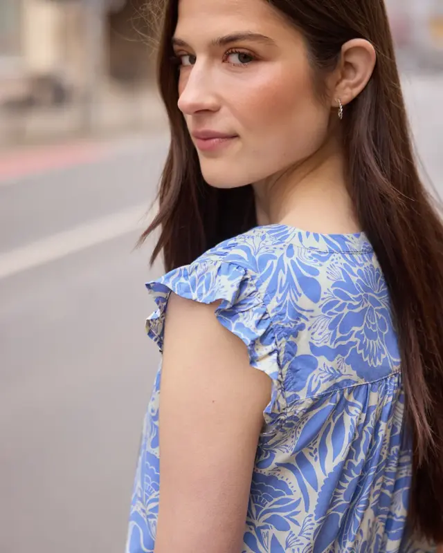 Street One Studio Blousetop met Volants - Eventide Blue