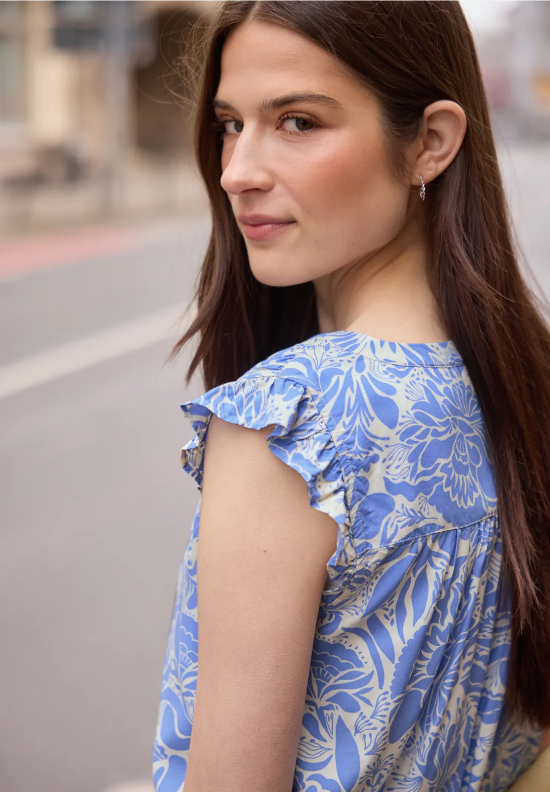 Street One Studio Blousetop met Volants - Eventide Blue