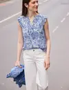 Street One Studio Blousetop met Volants - Eventide Blue