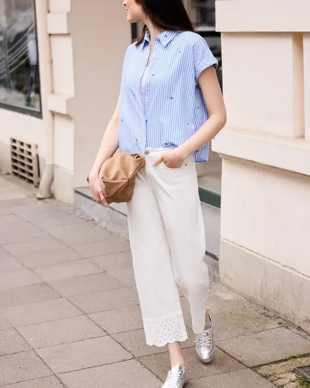 Street One Studio Blouse met Borduursel - Eventide Blue