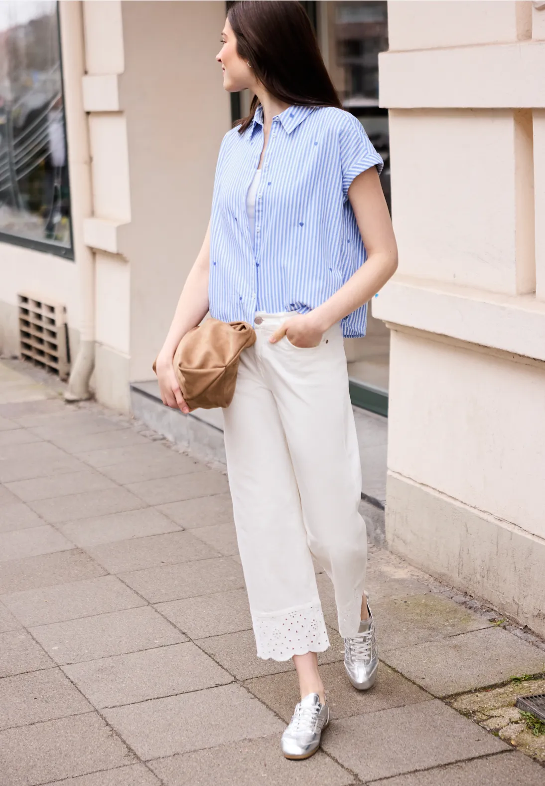 Street One Studio Blouse met Borduursel - Eventide Blue