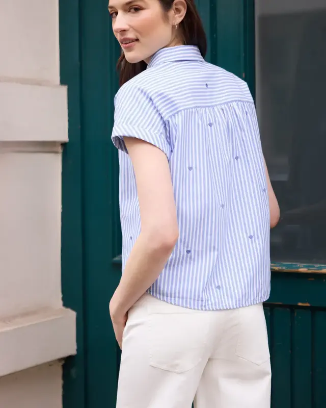 Street One Studio Bluse mit Stickerei - Eventide Blue