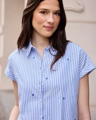 Street One Studio Blouse met Borduursel - Eventide Blue