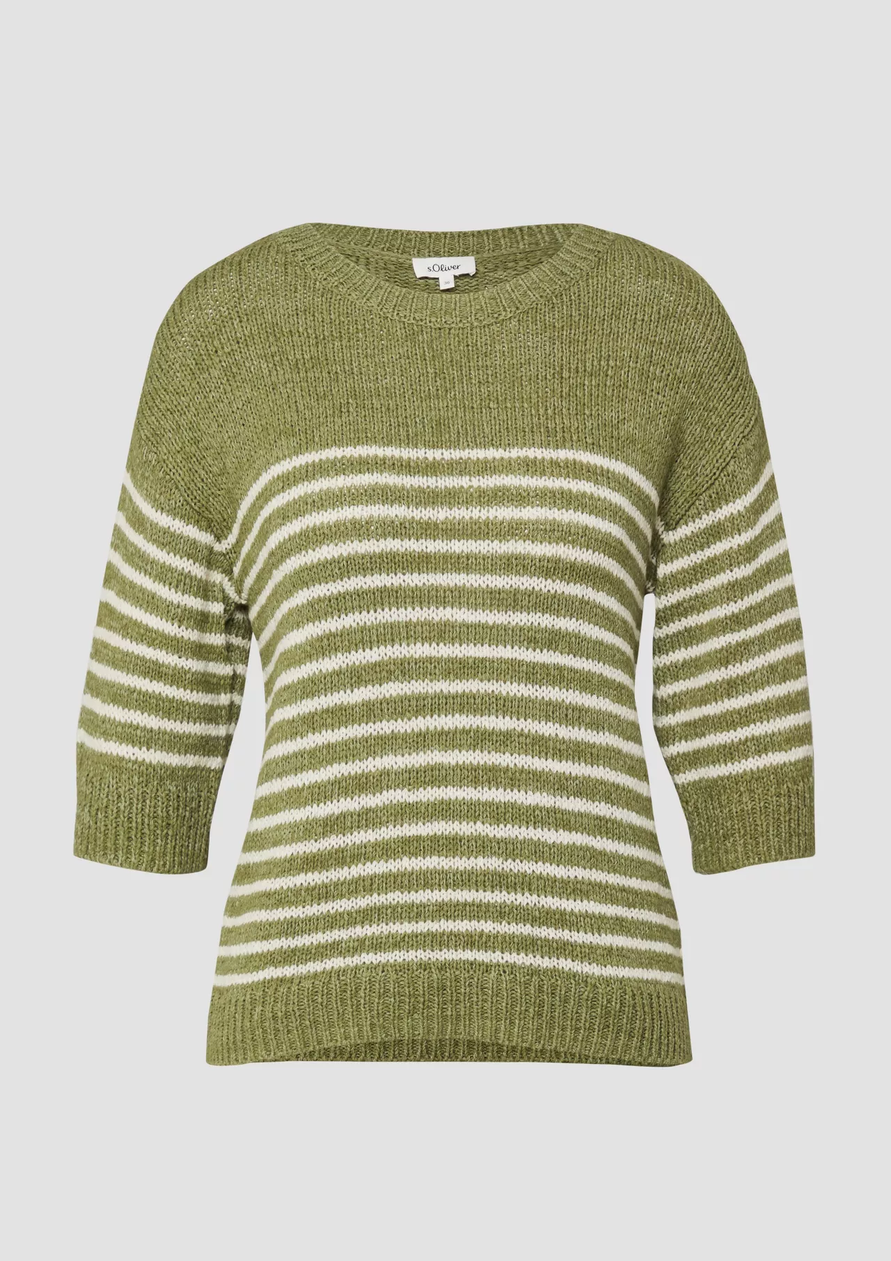 S. Oliver Gestreepte Trui - Olive Green