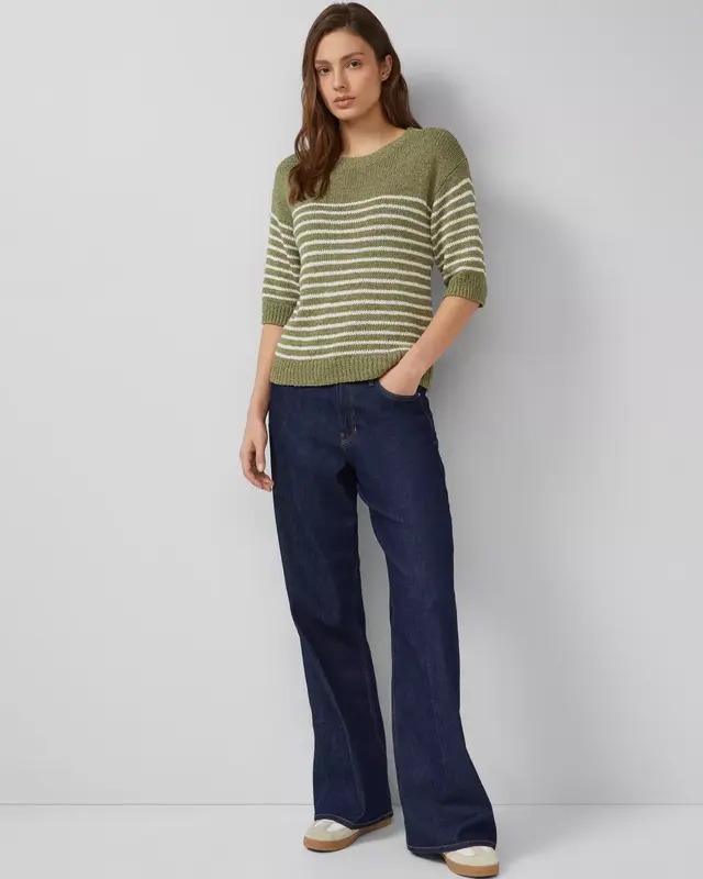 S. Oliver Gestreepte Trui - Olive Green