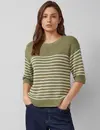 S. Oliver Streifen Pullover - Olive Green