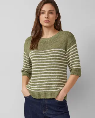 S. Oliver Striped Jumper - Olive Green