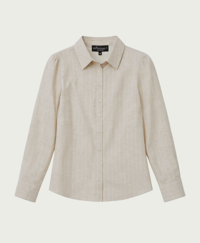 Elvira Collections Blouse Jessie - Sand Stripe Linen