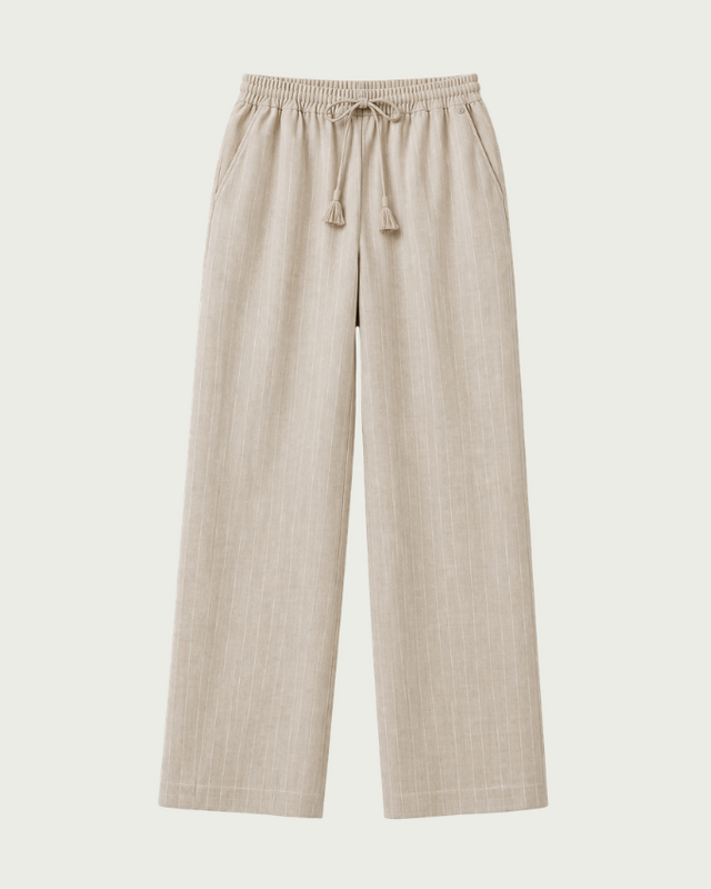 Elvira Collections Hose Jessie - Sand Stripe Linen
