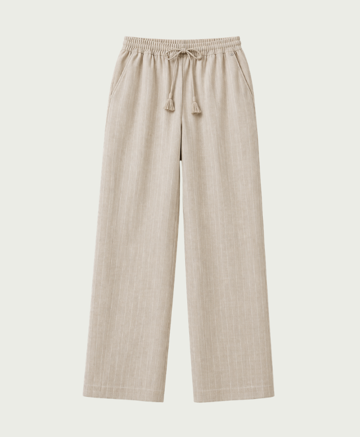 Elvira Collections Broek Jessie - Sand Stripe Linen