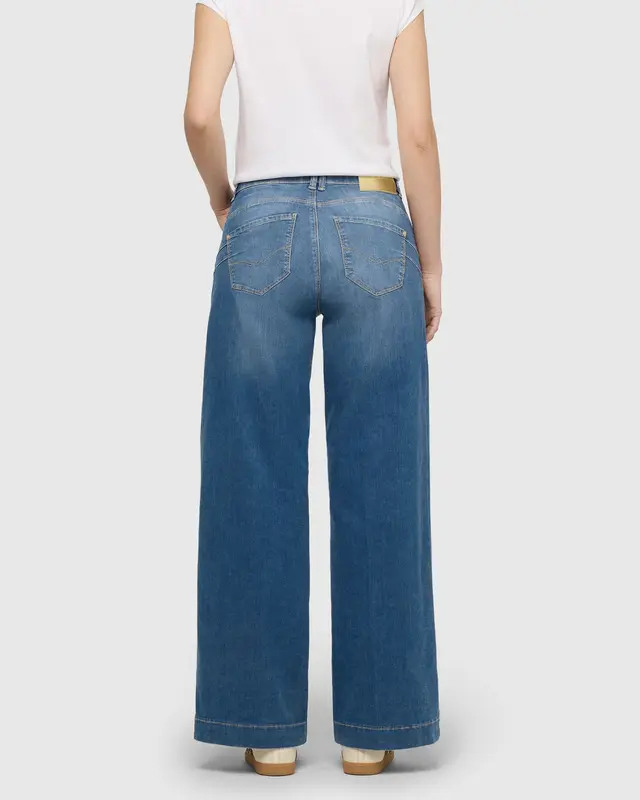 Mac Jeans Rich Palazzo Jeans - Navy Heavy Wash