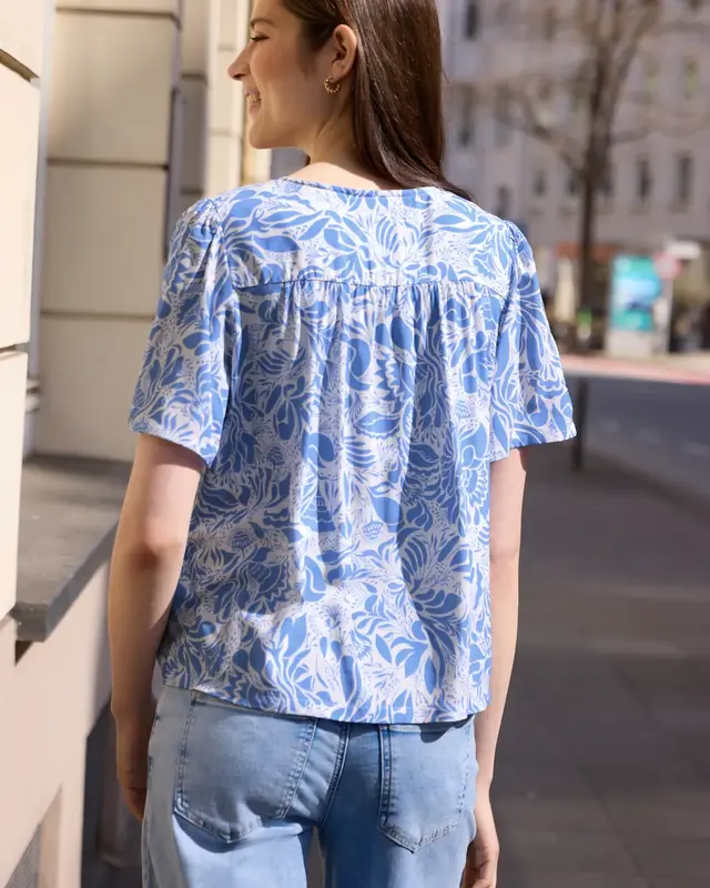 Street One Studio Blouse Floral Print - Eventide Blue