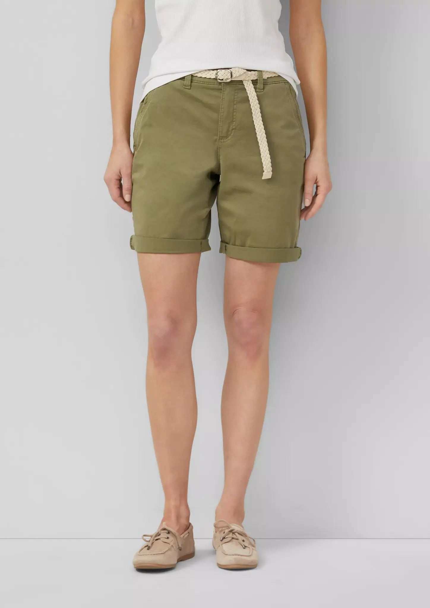 S. Oliver Korte Broek, Riem - Olive Green