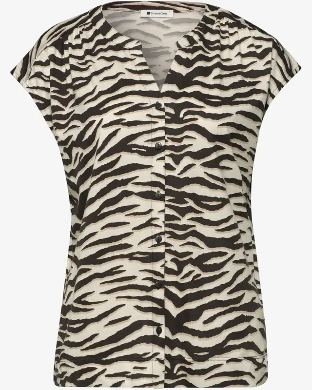 Street One Shirt Animal Print - Espresso Brown