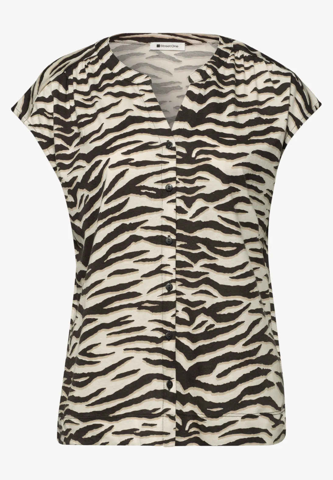 Street One Shirt Animal Print - Espresso Brown