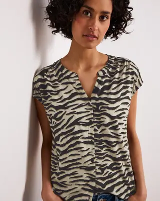 Street One Shirt Animal Print - Espresso Brown