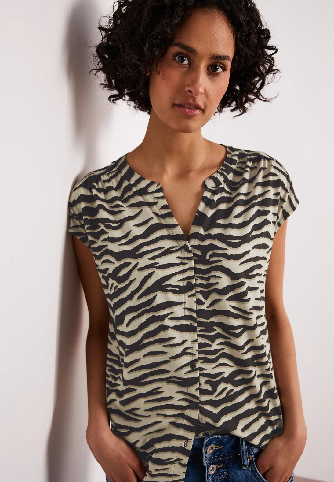 Street One Shirt Animal Print - Espresso Brown
