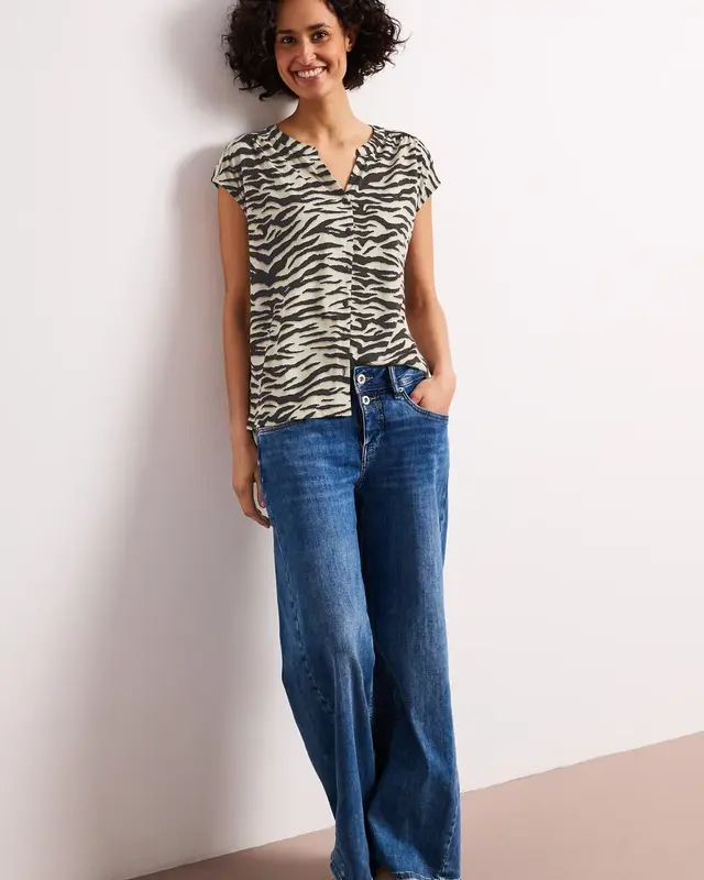 Street One Shirt Animal Print - Espresso Brown