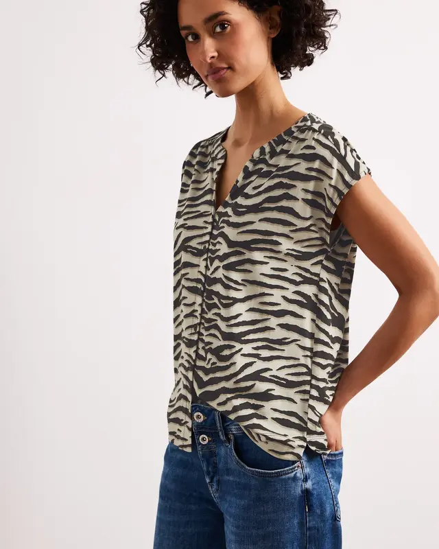 Street One Shirt Animal Print - Espresso Brown