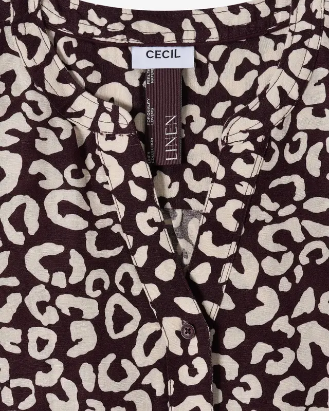 Cecil Leinenmix Bluse - Rich Burgundy