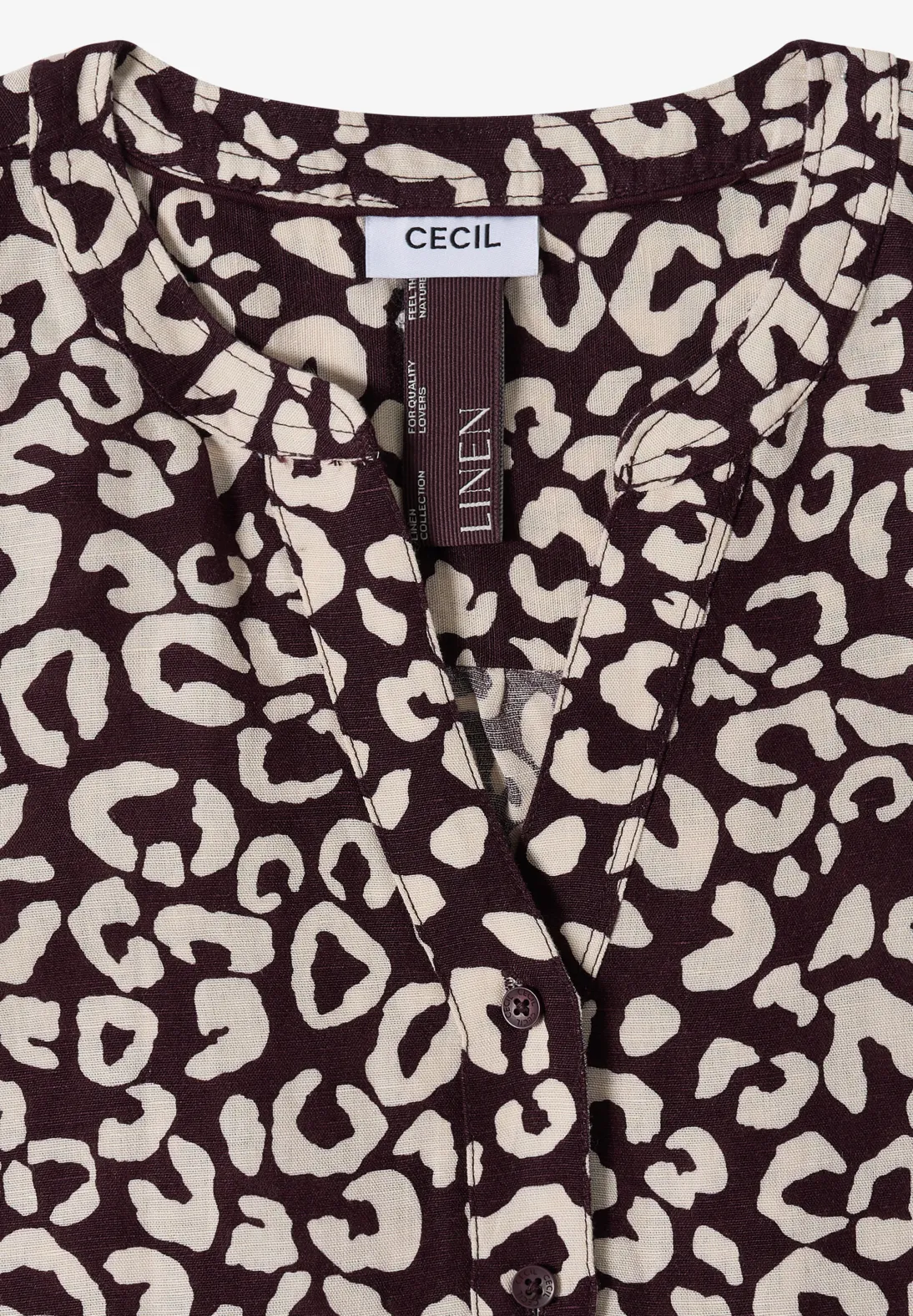 Cecil Linnenmix Blouse - Rich Burgundy