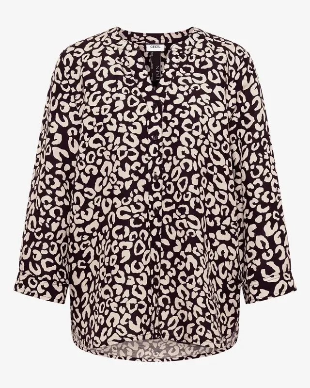 Cecil Linnenmix Blouse - Rich Burgundy