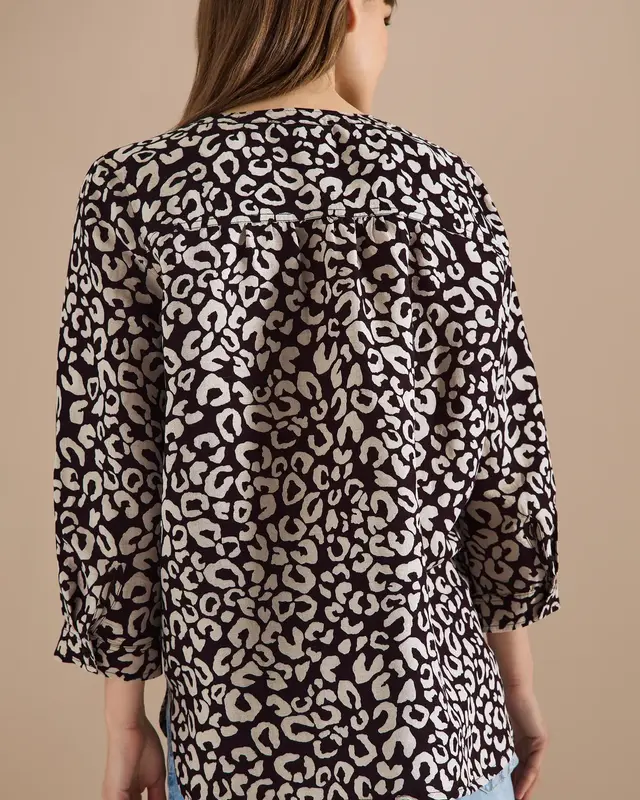 Cecil Linenmix Blouse - Rich Burgundy