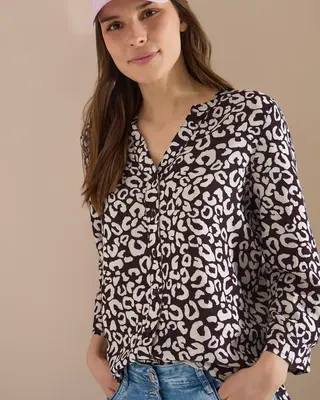 Cecil Linnenmix Blouse - Rich Burgundy