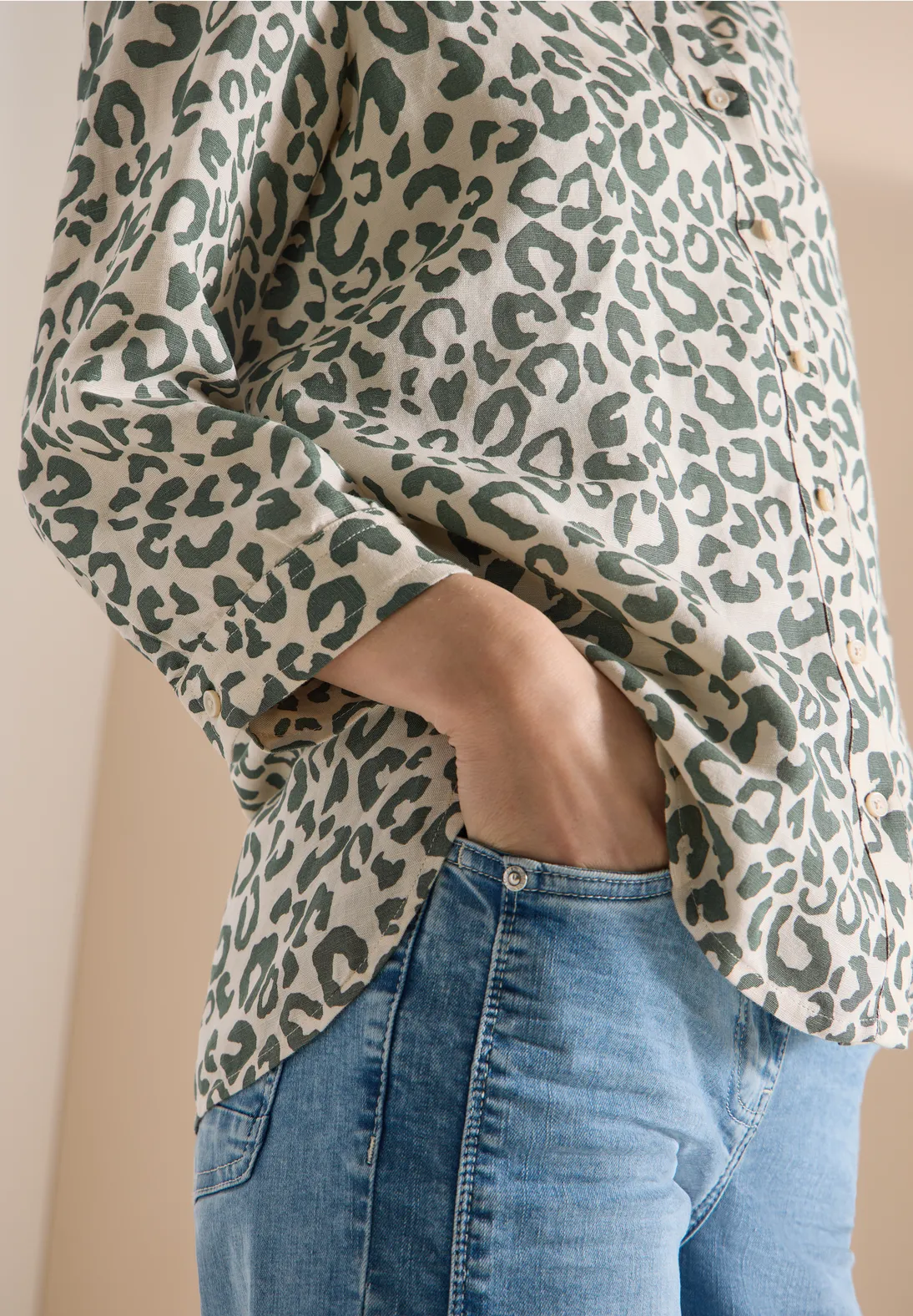 Cecil Linenmix Blouse - Macadamia Beige