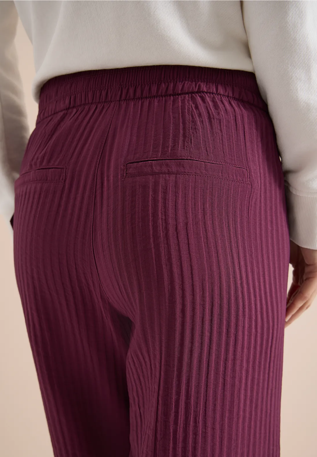 Cecil High Waist Pants Neele - Sweet Grape Red