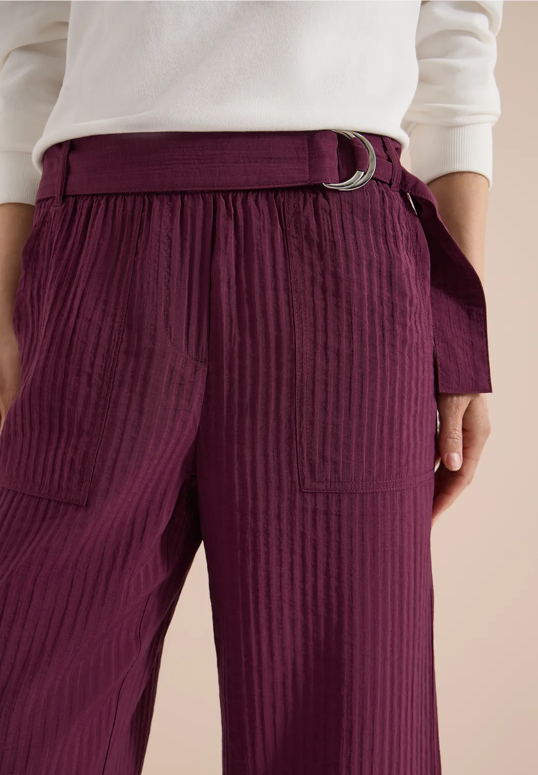 Cecil High Waist Broek Neele - Sweet Grape Red