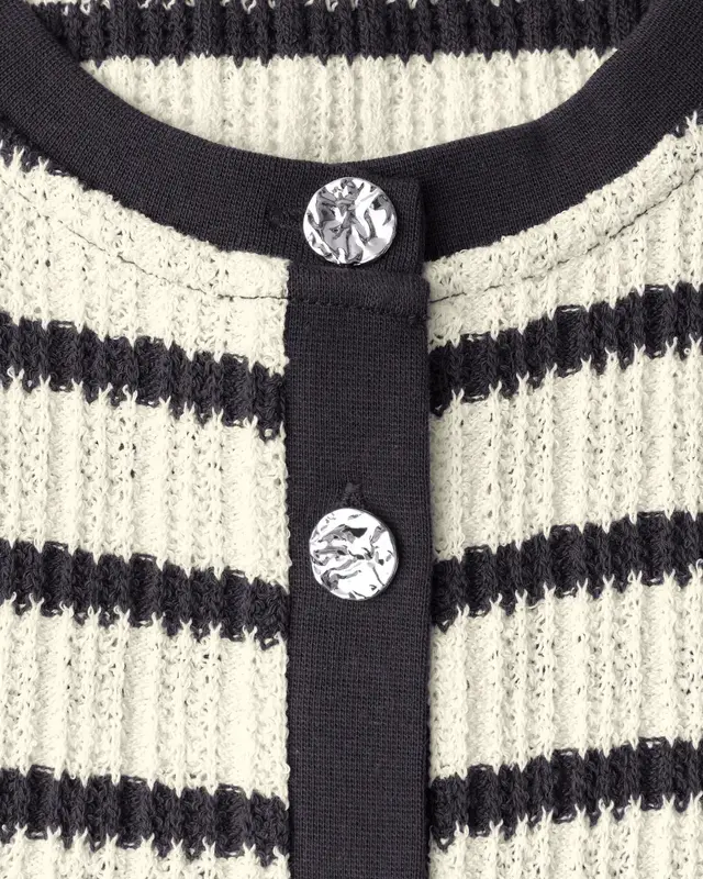 Street One Studio Vest with Stripes - Off White