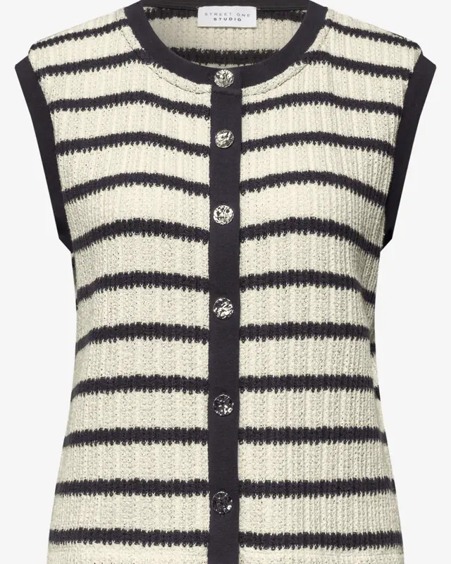 Street One Studio Vest met Strepen - Off White