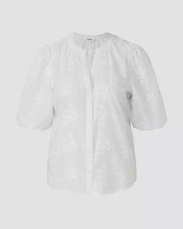 S. Oliver Bluse 3D-Stickerei - White