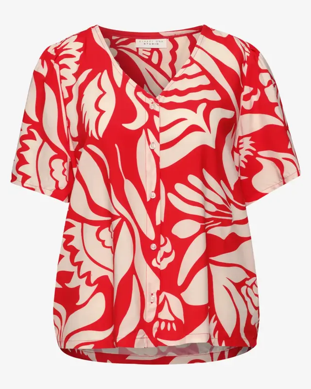 Street One Studio Bluse Blumenprint - Chili Red
