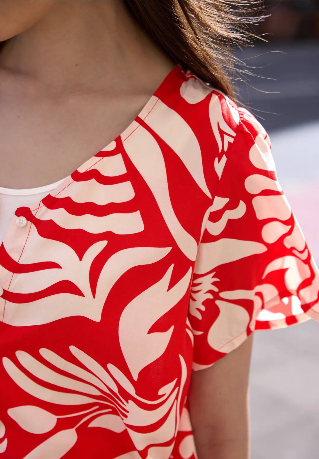 Street One Studio Blouse Floral Print - Chili Red