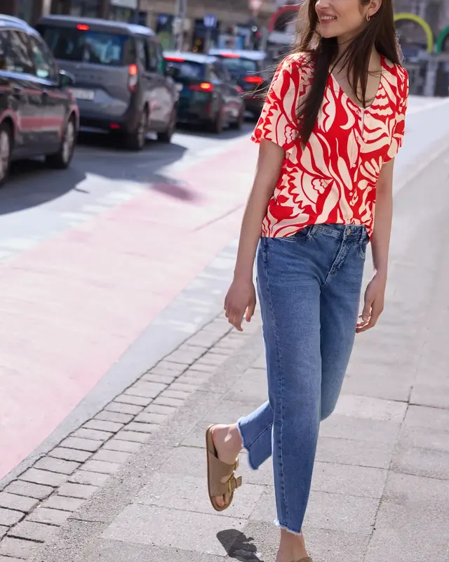 Street One Studio Blouse Floral Print - Chili Red