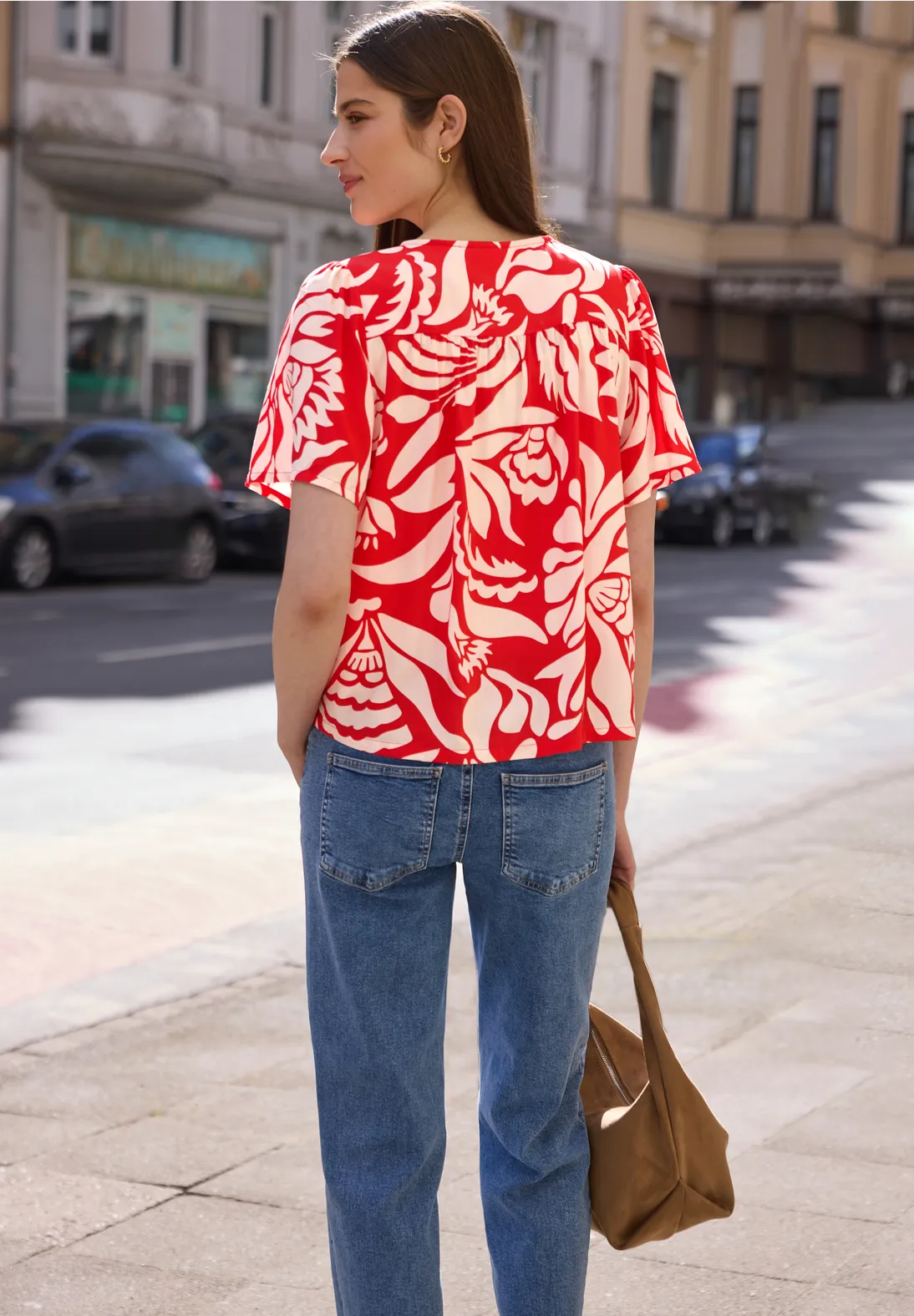 Street One Studio Blouse Bloemenprint - Chili Red