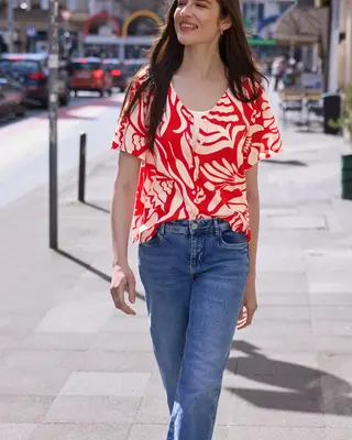 Street One Studio Bluse Blumenprint - Chili Red