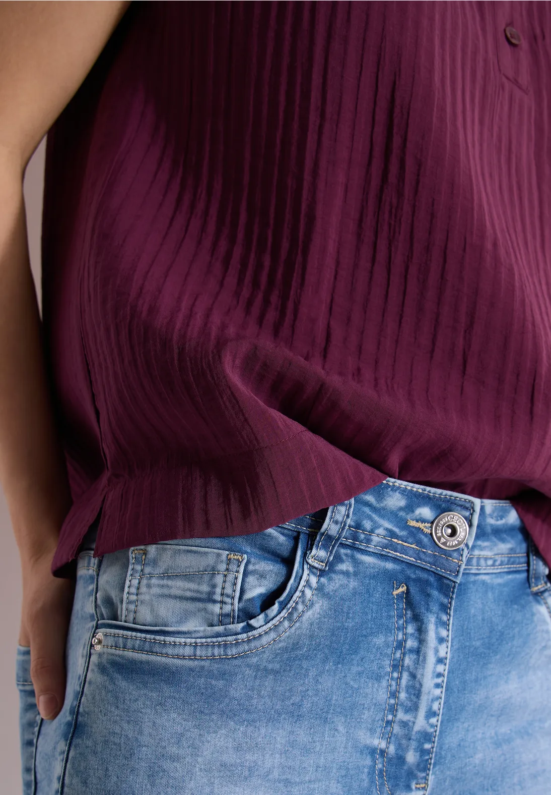 Cecil Structuur Blouse - Sweet Grape Red