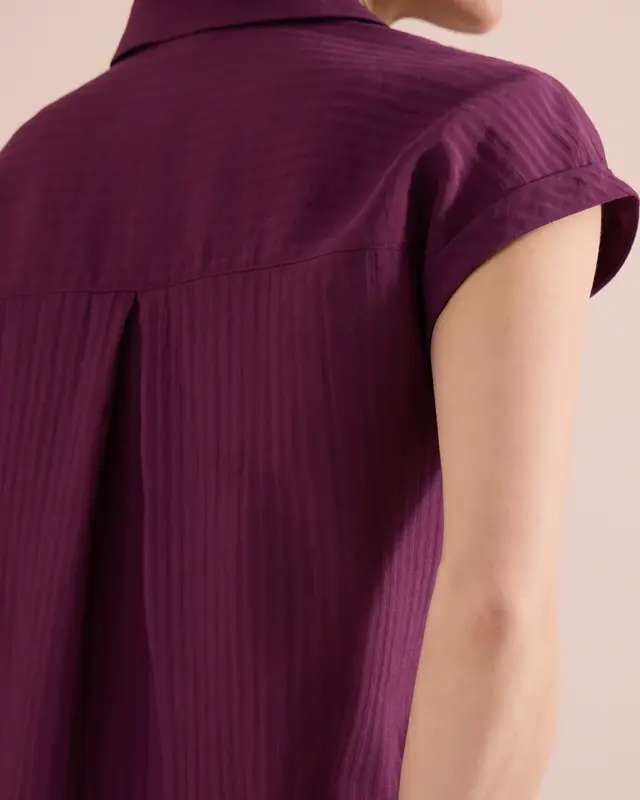 Cecil Structured Blouse - Sweet Grape Red