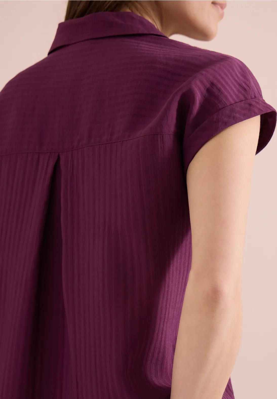 Cecil Structured Blouse - Sweet Grape Red